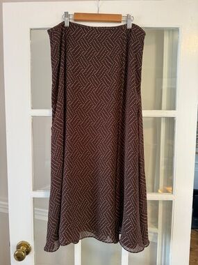 Rena Rowan Brown Polka Dot Midi Skirt